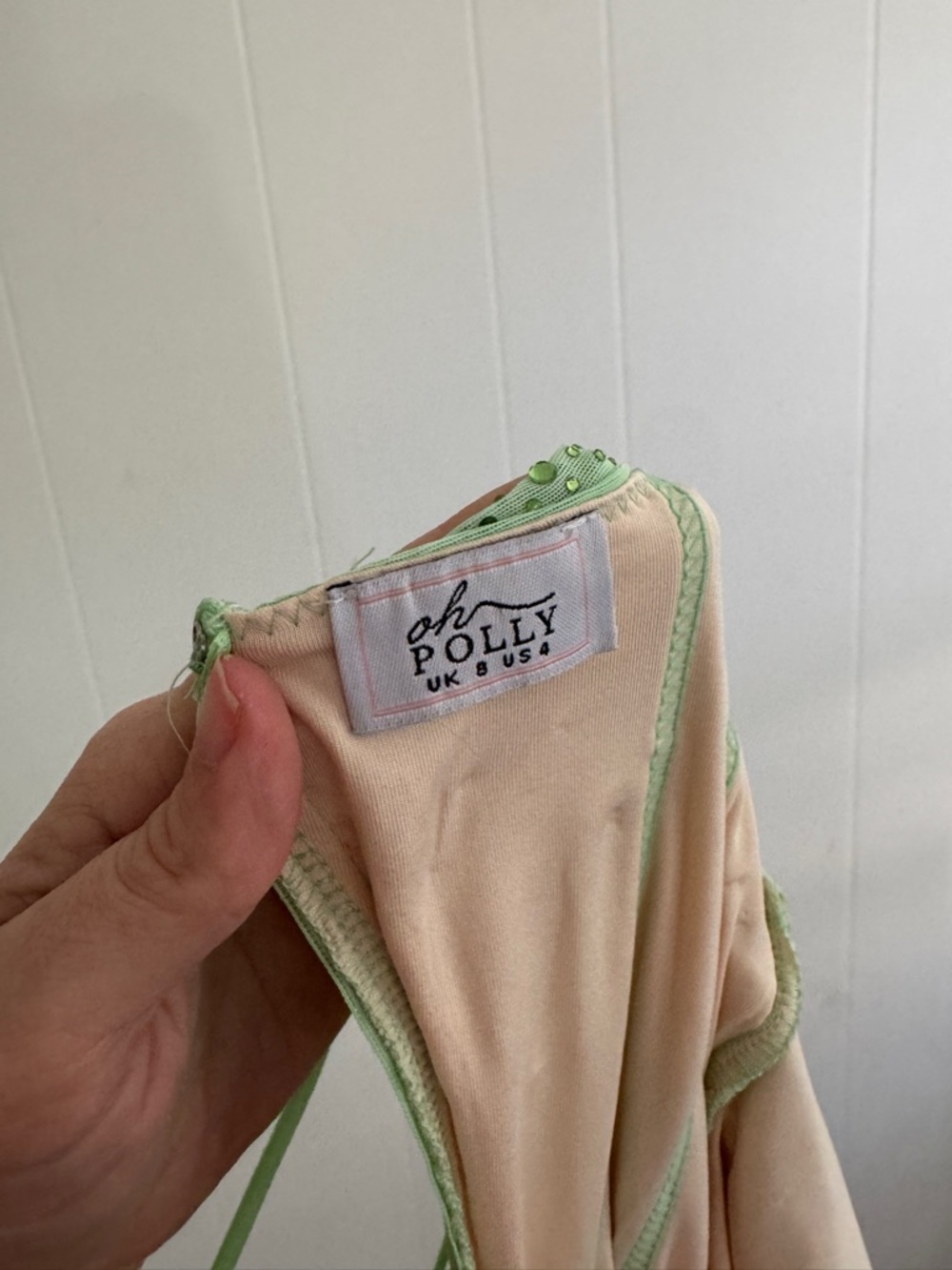 Sparkly Lime Green Ruched Mini Dress - Picture 5 of 5